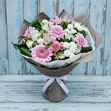 Букет цветов из:  Герберы, Альстромерии и Хризантемы в Вольное