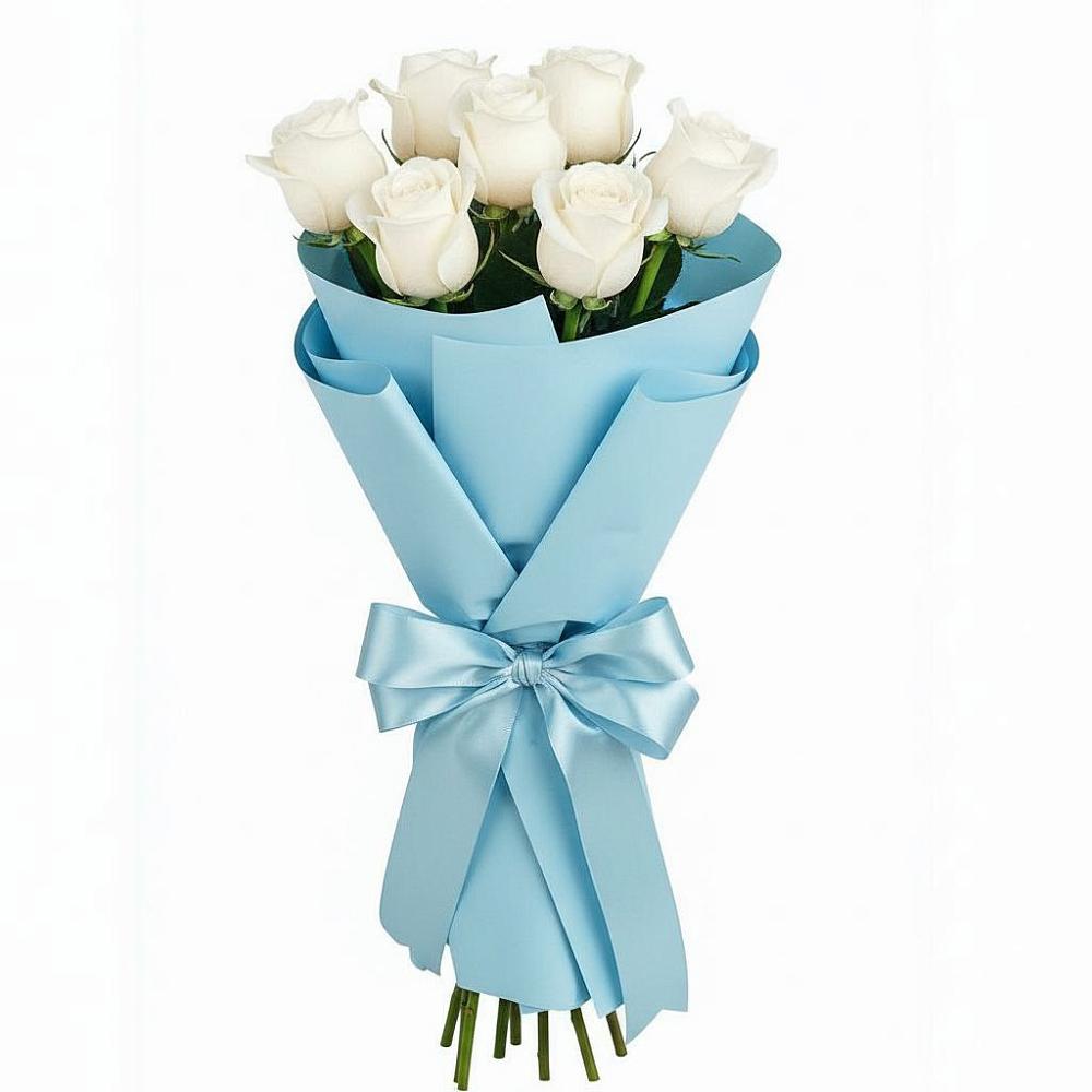 Букет 7 белых роз Проуд в Вольное