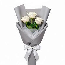Букет 3 белые розы #REPLACE_PRED# Вольное