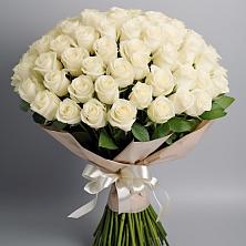 Букет 101 беля роза Белоснежка в Вольное