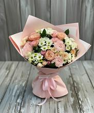 Букет цветов из:  Гвоздики, Розы и Хризантемы в Вольное