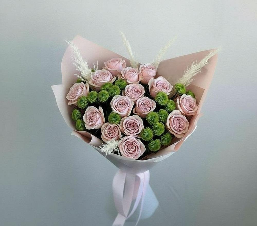 Букет цветов из: Розы и Хризантемы в Вольное